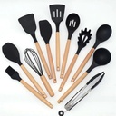 Set D'ustensiles De Cuisine 12 Pièces En Silicone Noir 