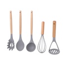 Set D'ustensiles De Cuisine 12 Pièces En Silicone Gris 