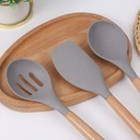 Set D'ustensiles De Cuisine 12 Pièces En Silicone Gris 