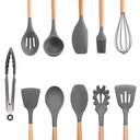 Set D'ustensiles De Cuisine 12 Pièces En Silicone Gris 
