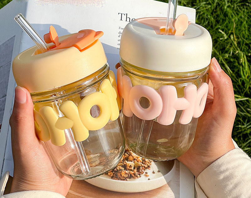 Bouteille D'eau Avec Paille Pour Enfant - Bleu-350ml