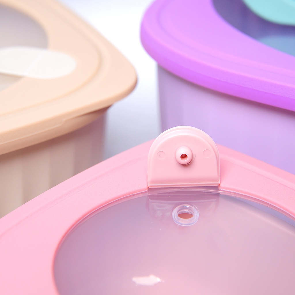 Set de 4 Saladiers Carré En Plastique Avec Couvercle - Multicouleur