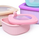 Set de 4 Saladiers Carré En Plastique Avec Couvercle - Multicouleur