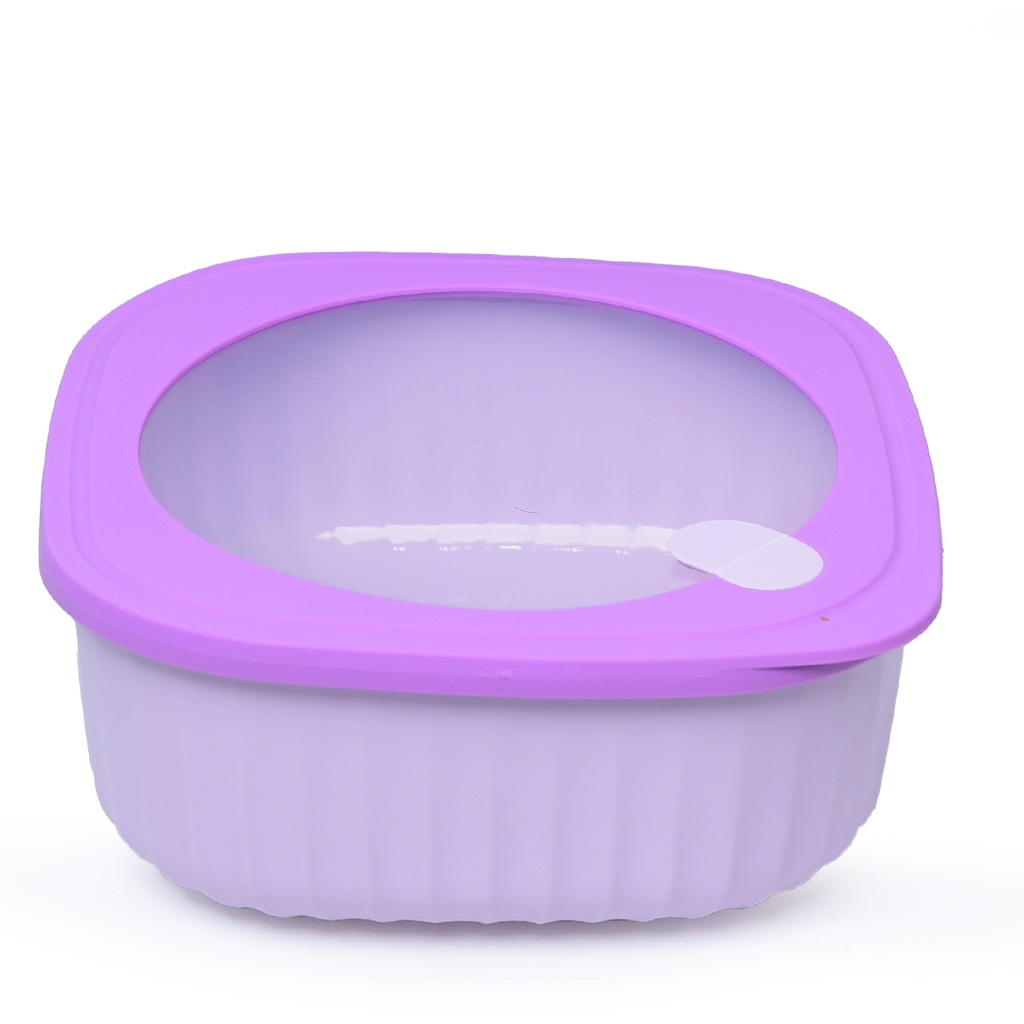 Set de 4 Saladiers Carré En Plastique Avec Couvercle - Multicouleur