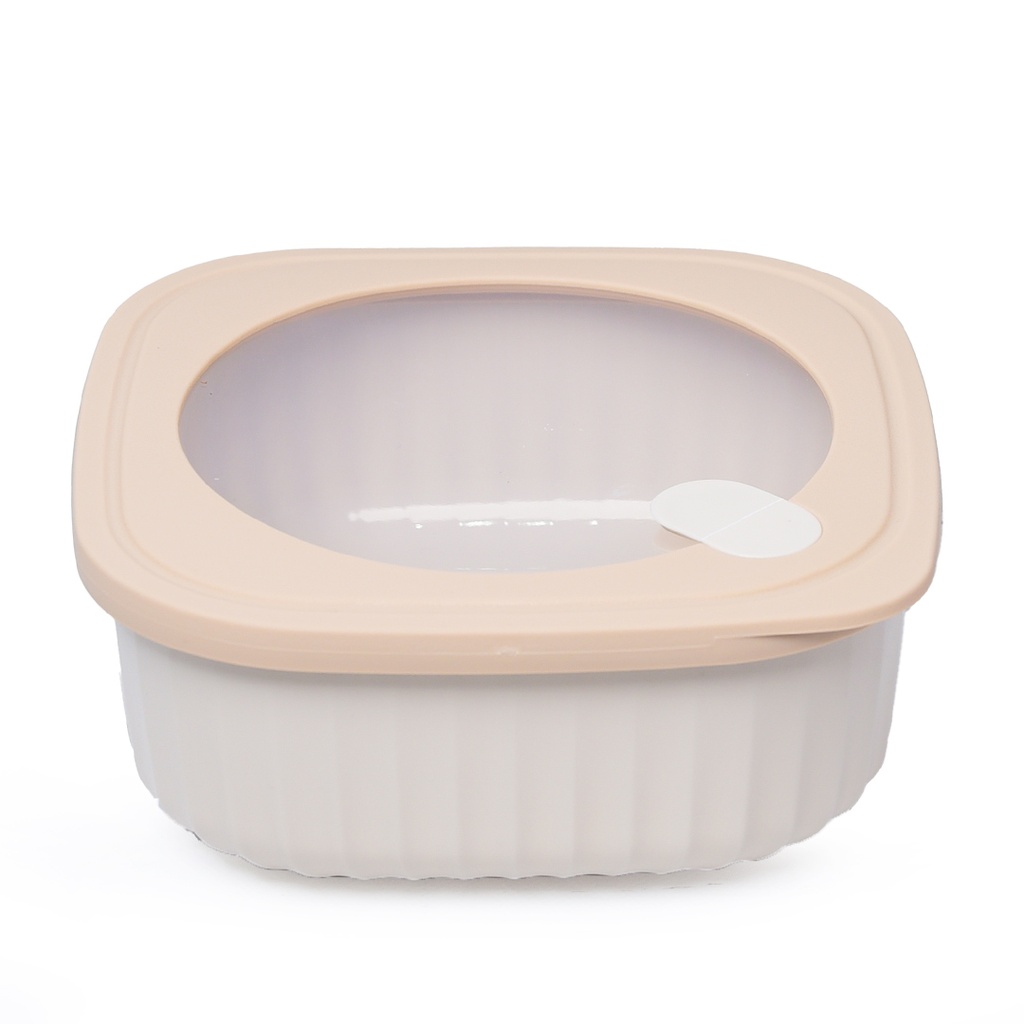 Set de 4 Saladiers Carré En Plastique Avec Couvercle - Multicouleur