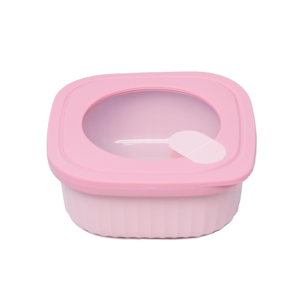 Set de 4 Saladiers Carré En Plastique Avec Couvercle - Multicouleur