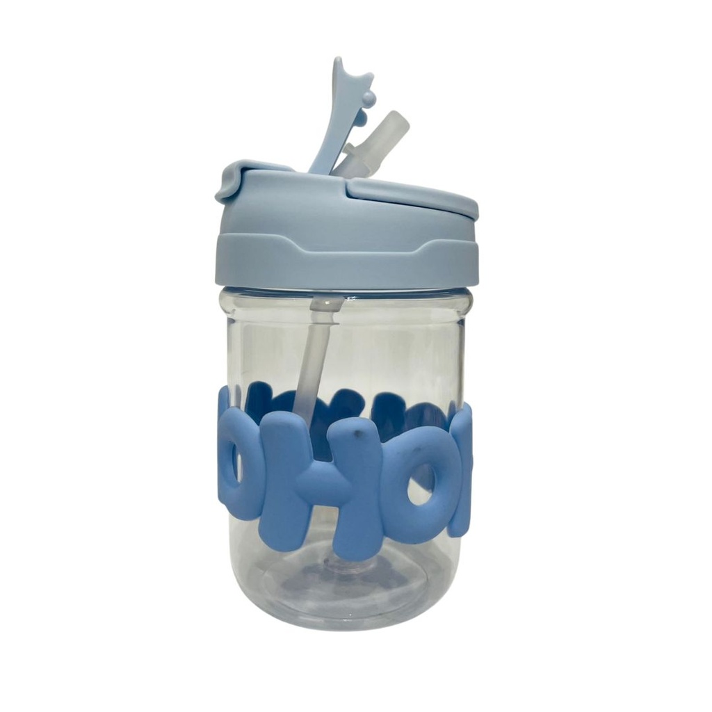 Bouteille D'eau Avec Paille Pour Enfant - Bleu-350ml