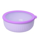 Set de 4 Saladiers Rond En Plastique Avec Couvercle - Multicouleur