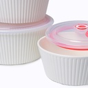Set de 3 Saladiers En Plastique Avec Couvercle - Blanc