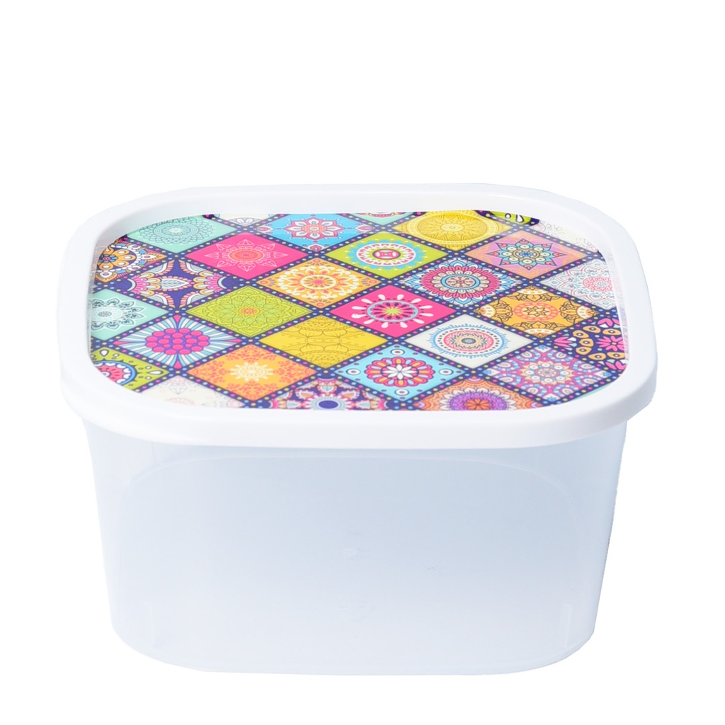 Set de 6 Saladiers Carré En Plastique Avec Couvercle - Transparent