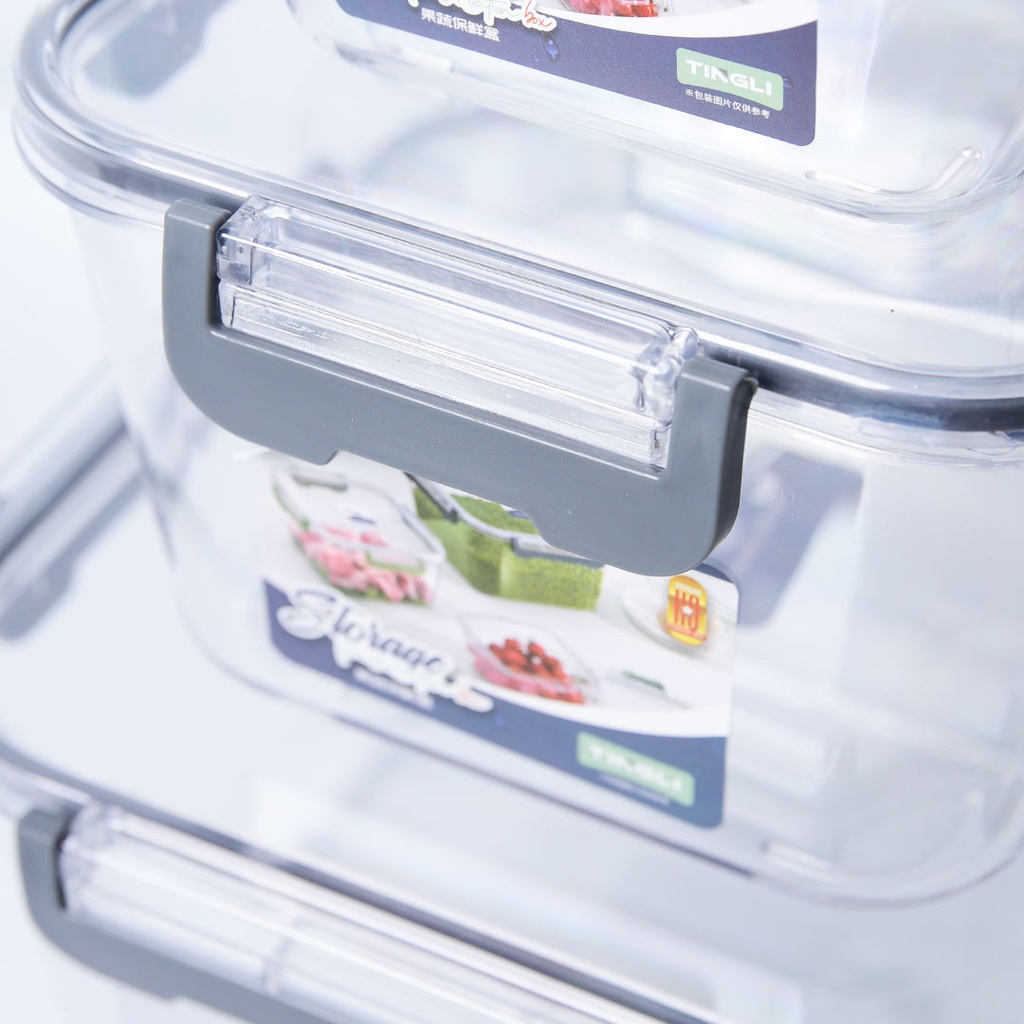 Set De 3 Boites De Conservation En Plastique Carré