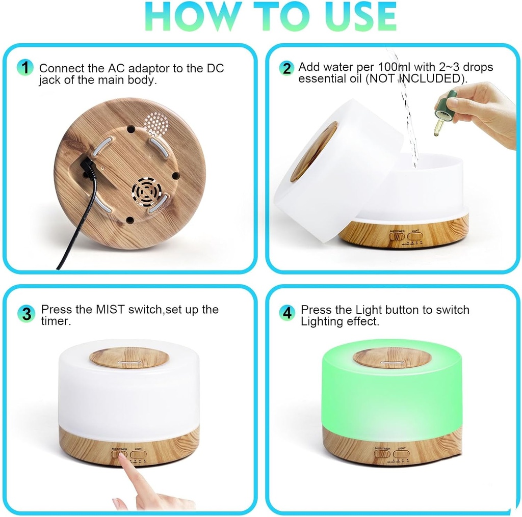 Diffuseur d'arôme Électrique D'Huiles Essentielles M2