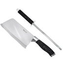 Ensemble 9 Pièces Couteaux Marbré Noir avec Support tournant