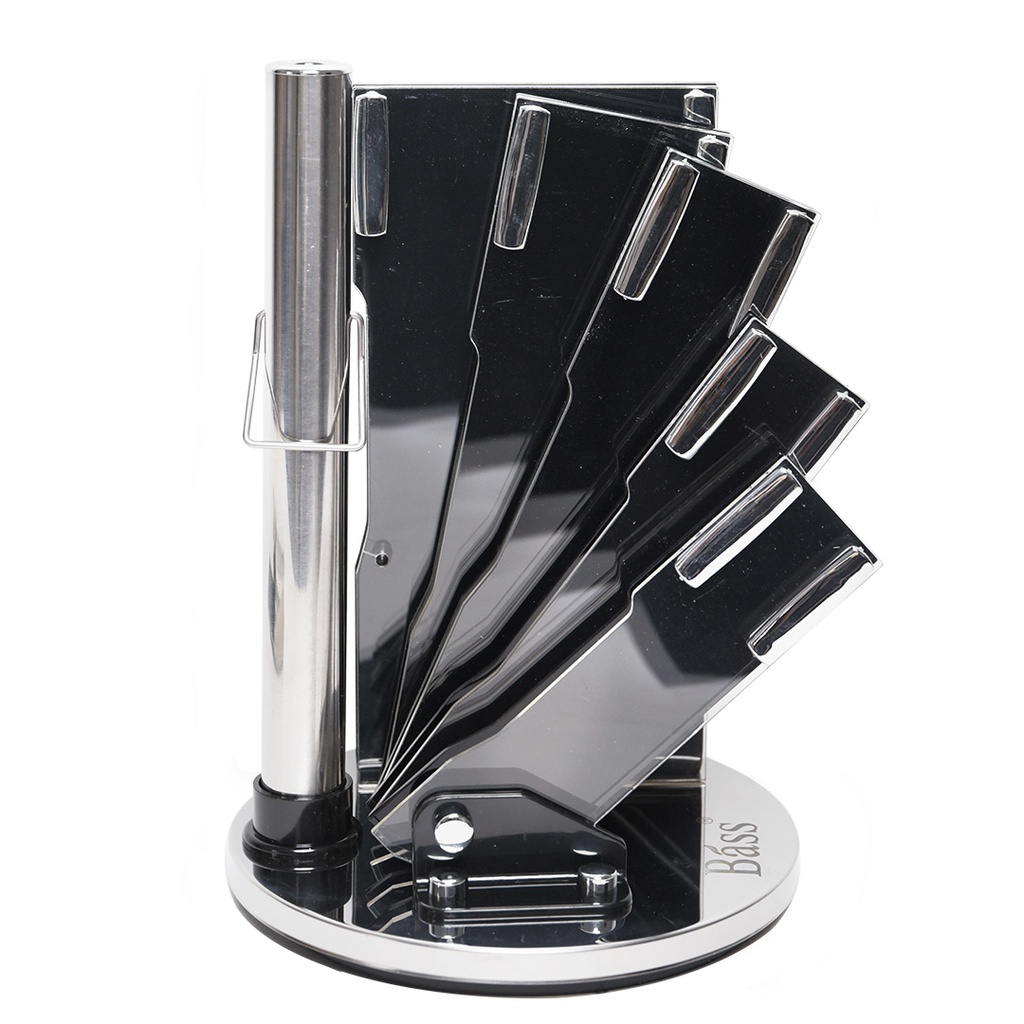 Ensemble 8 Pièces Couteaux Bàss avec Support Tournant-Rouge