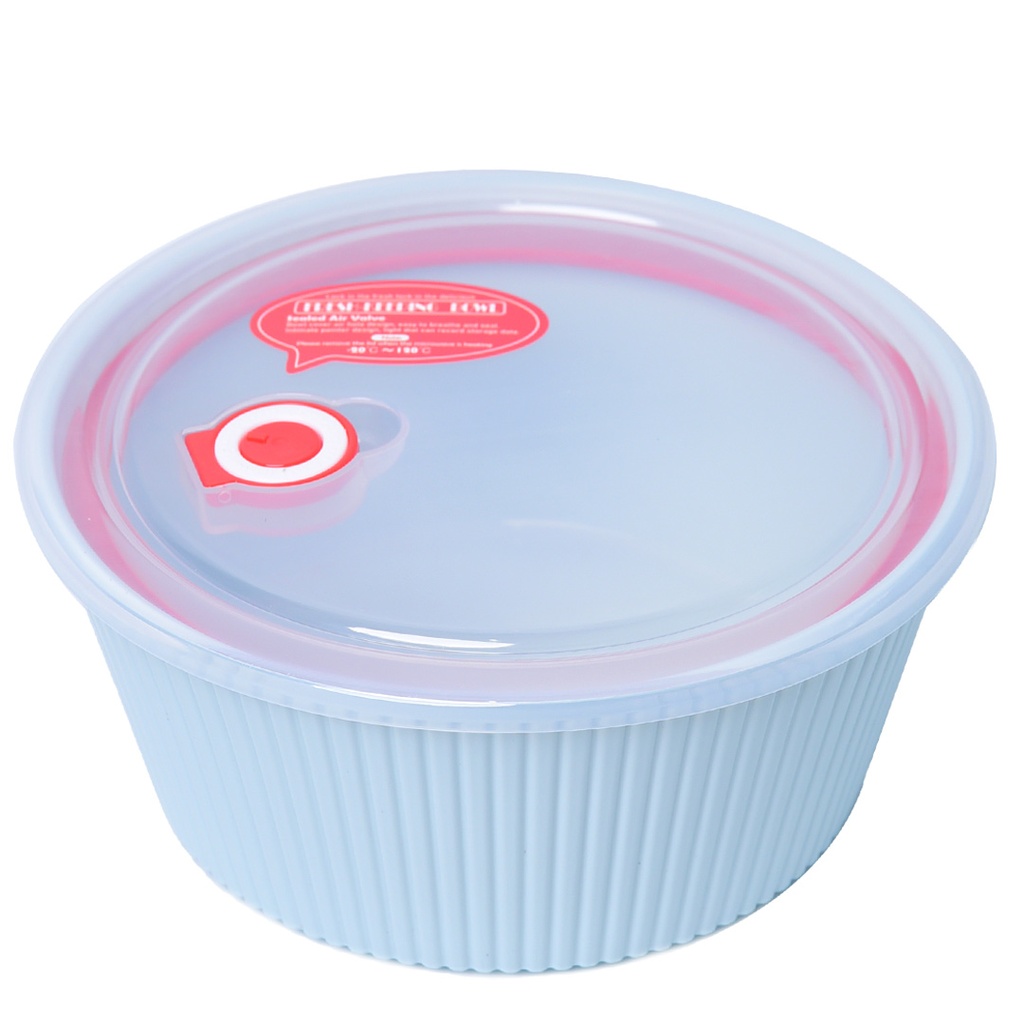 Set de 3 Saladiers En Plastique Avec Couvercle - Bleu Ciel