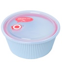 Set de 3 Saladiers En Plastique Avec Couvercle - Bleu Ciel