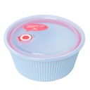 Set de 3 Saladiers En Plastique Avec Couvercle - Bleu Ciel