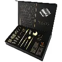 Coffret Ménagère 24 Pièces En Acier Inoxydable Doré