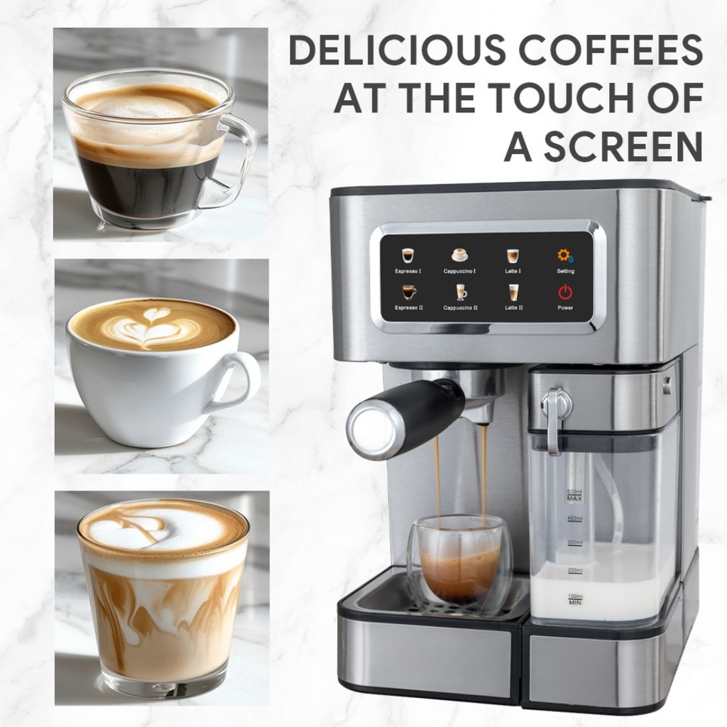 Machine a Café Express 3 En 1 Expresso , Cappuccino et Latté Lexical 1350W  