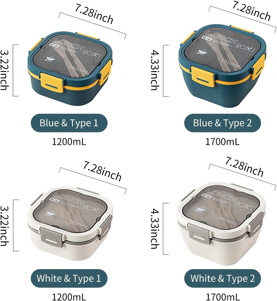 Lunch Box Isotherme carré 1200 ml Blanc