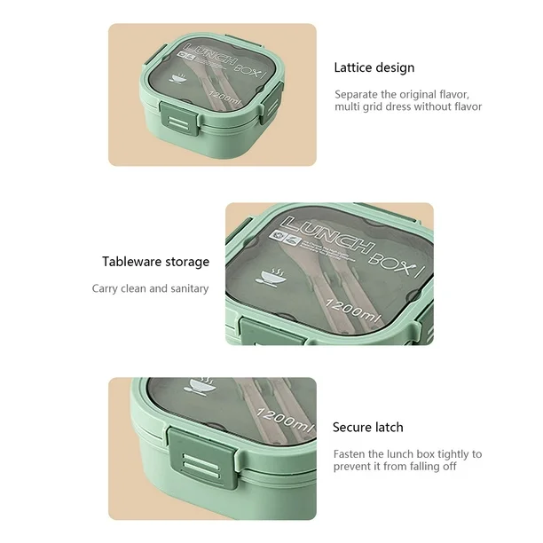Lunch Box Isotherme carré 1200 ml Vert