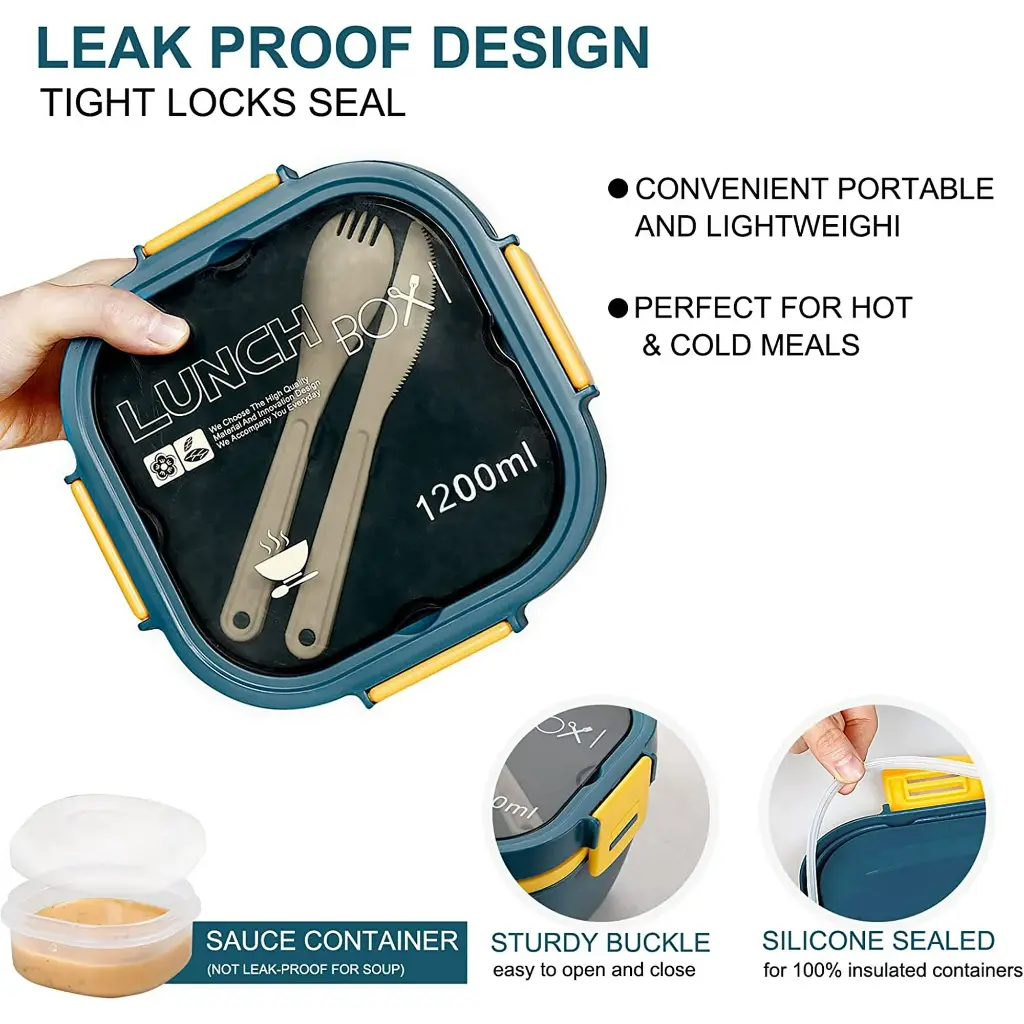 Lunch Box Isotherme carré 1200 ml Bleu