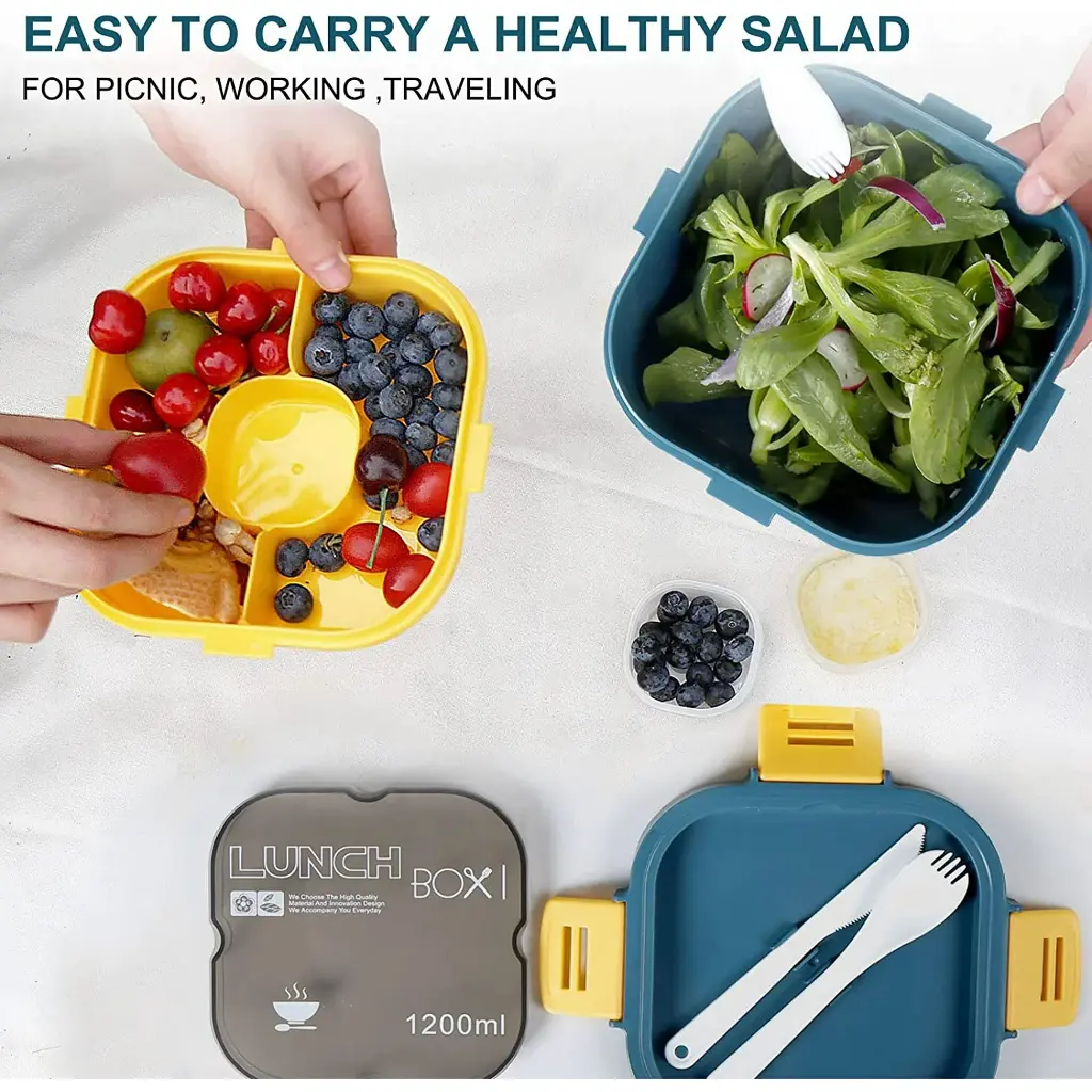 Lunch Box Isotherme carré 1200 ml Bleu