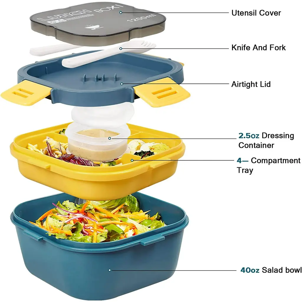 Lunch Box Isotherme carré 1200 ml Bleu