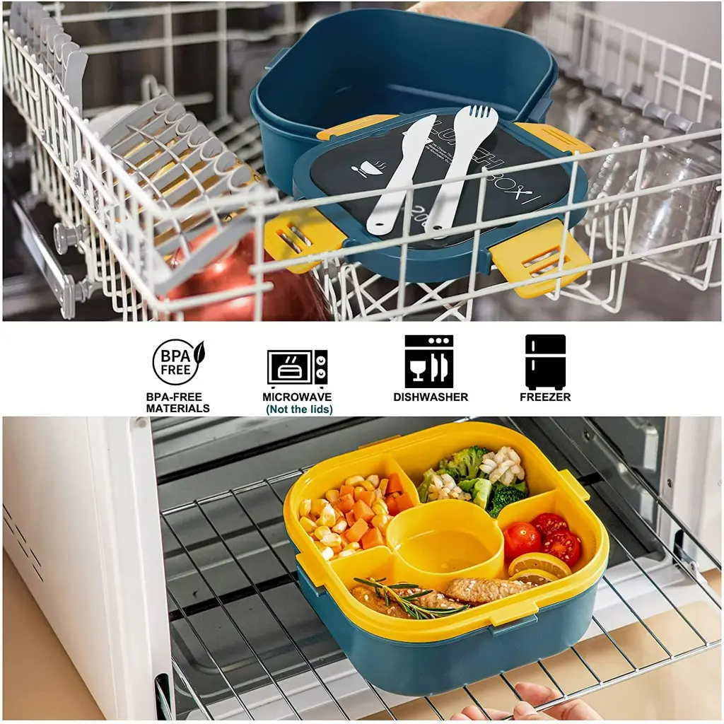 Lunch Box Isotherme carré 1200 ml Bleu