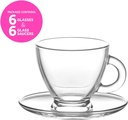Coffret De 6 Verres à Café 9 cl Avec Sous Tasses