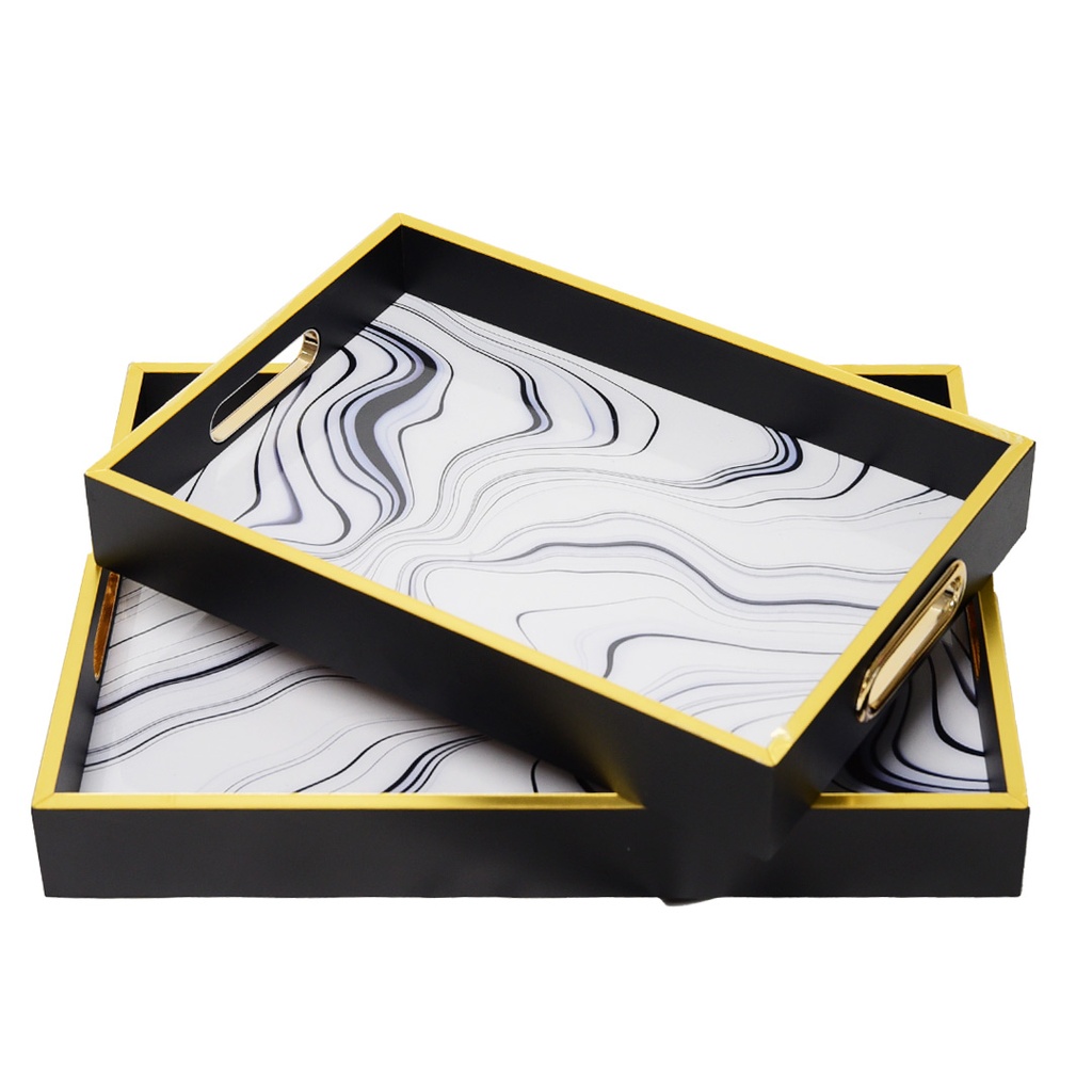 Lot de 2 Plateaux de Service En Bois  M2