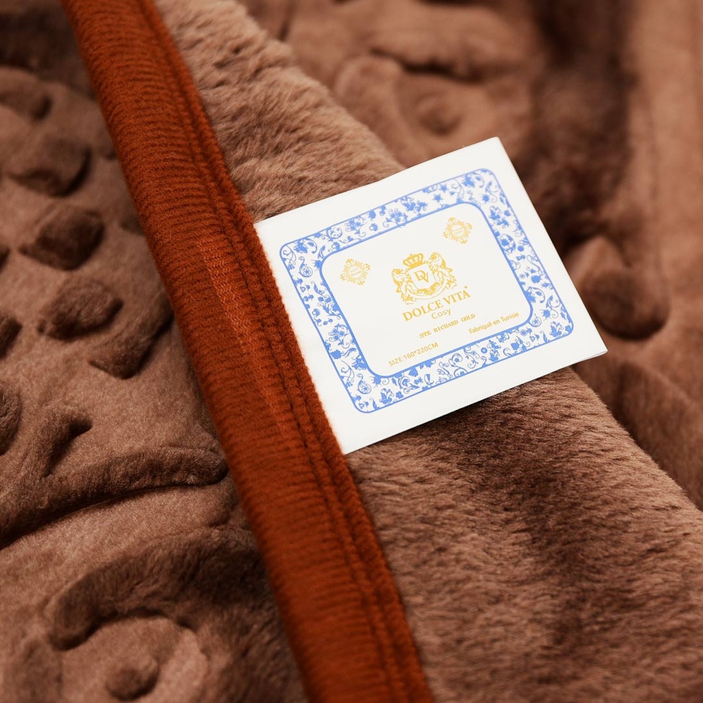 Couverture 1 Place 160/220 Dolce Vita - 3kg-M7 Marron