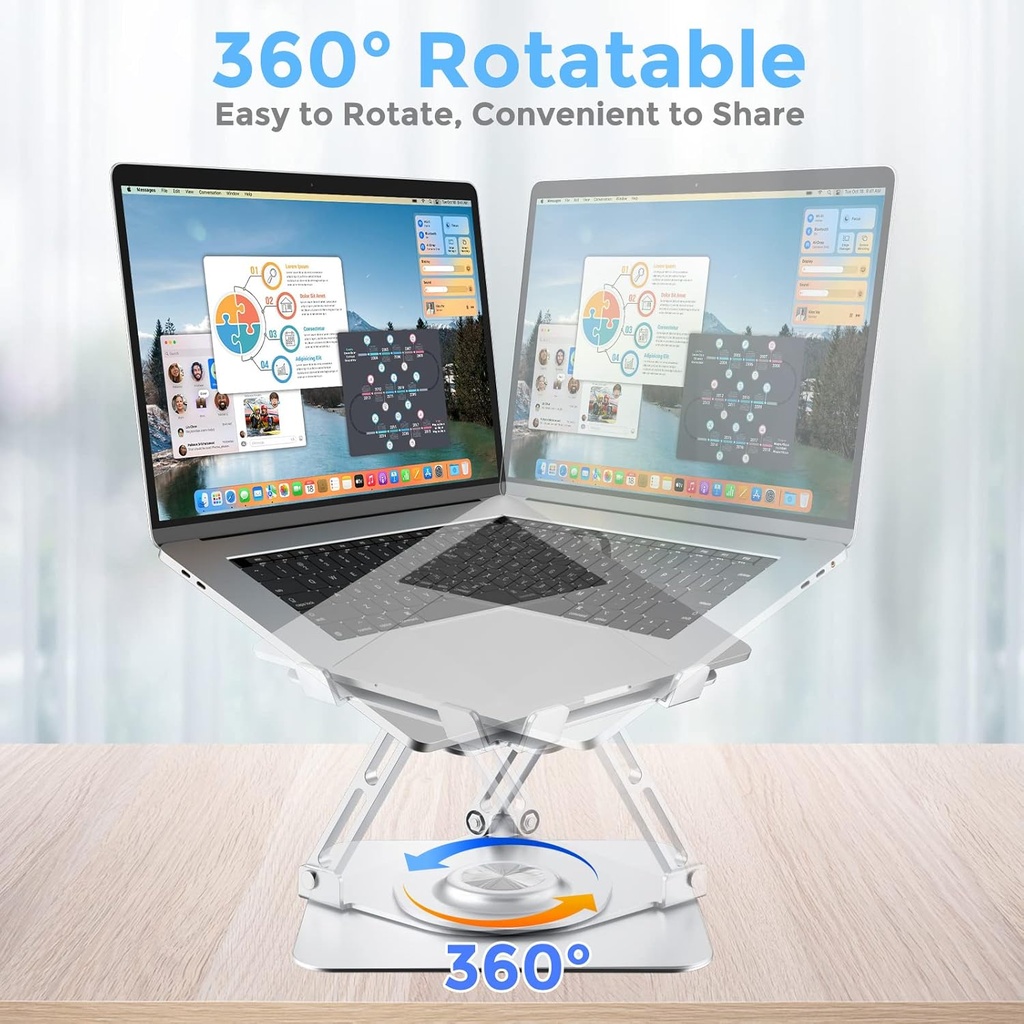 Support PC Portable Pliable En Aluminium  Rotatif 360°