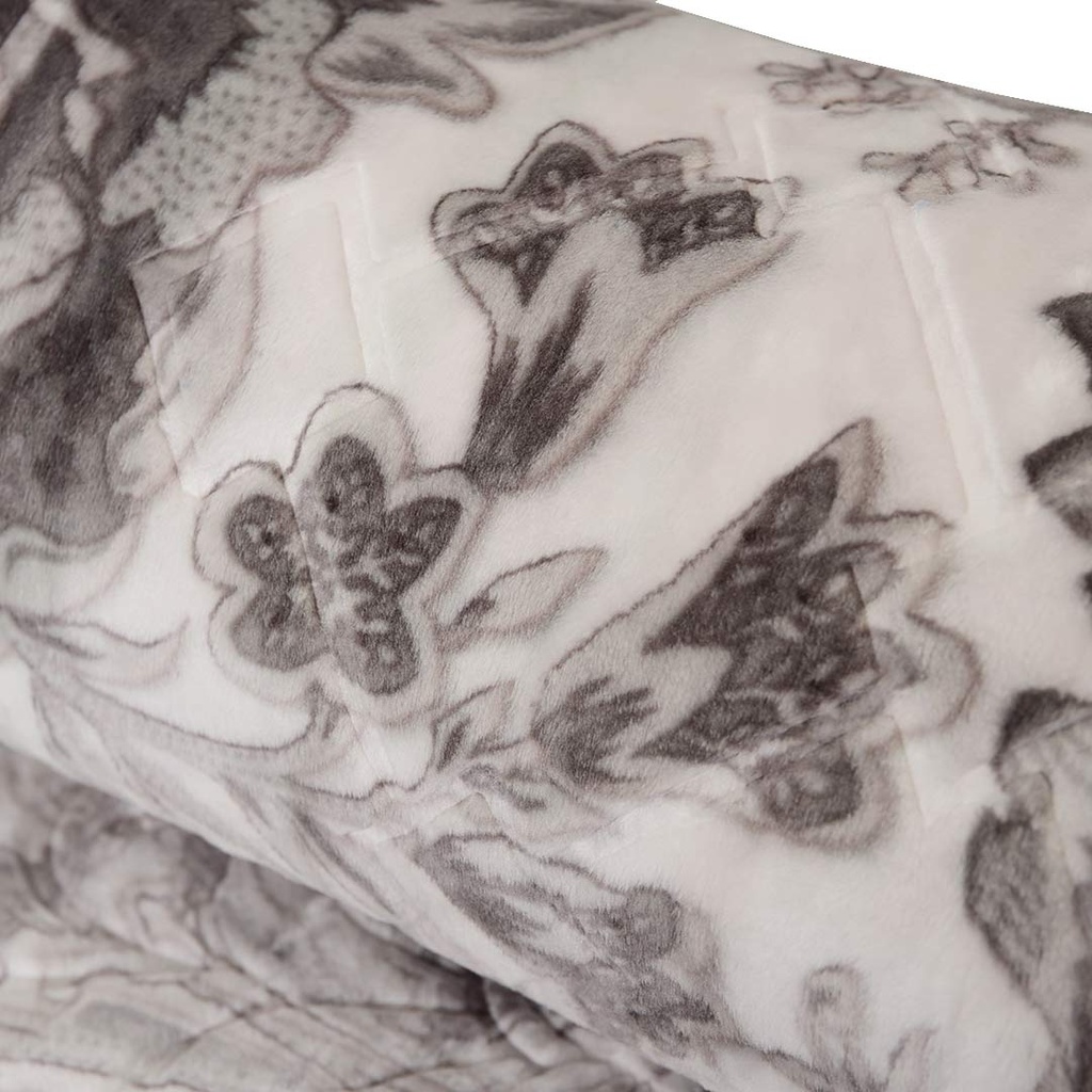 Couverture 2 Places 220/240 Dolce Vita - 4kg-M13 Fleur Gris