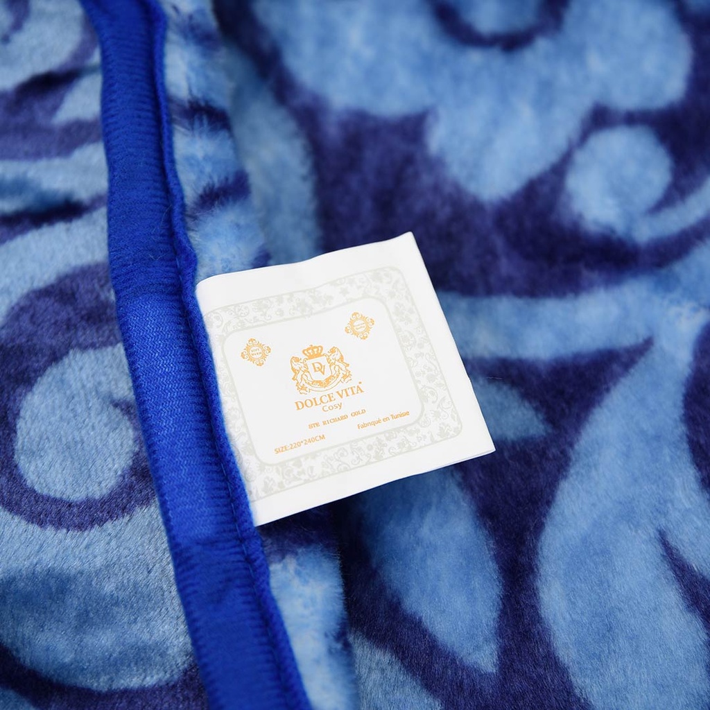 Couverture 2 Places 220/240 Dolce Vita - 4kg-M8 Bleu / Bleu Ciel