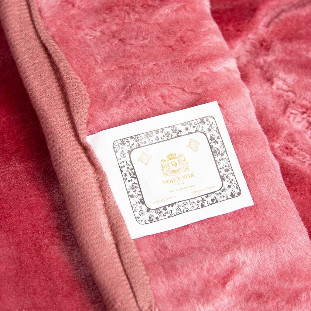 Couverture 2 Places 220/240 Dolce Vita -M10 Rose Foncé