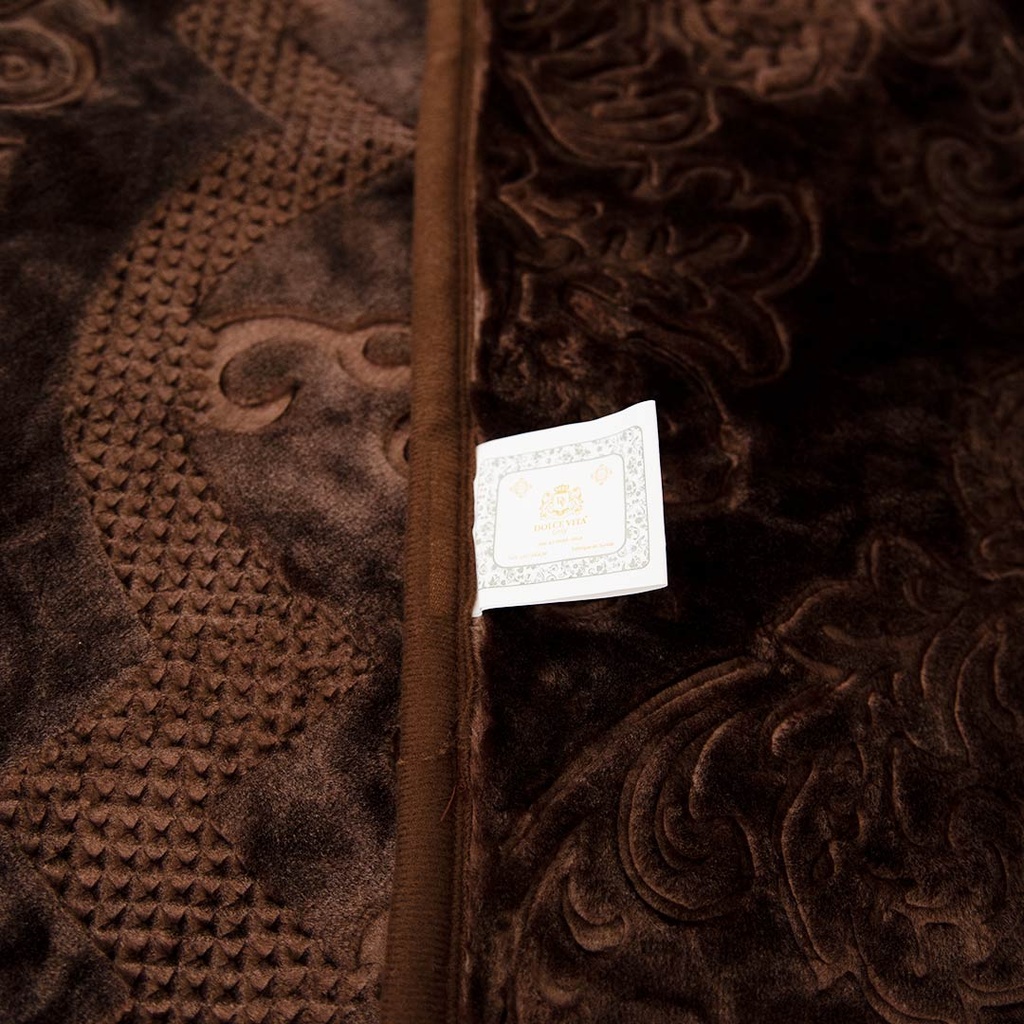 Couverture 2 Places 220/240 Dolce Vita Doubles Faces -M1 Marron