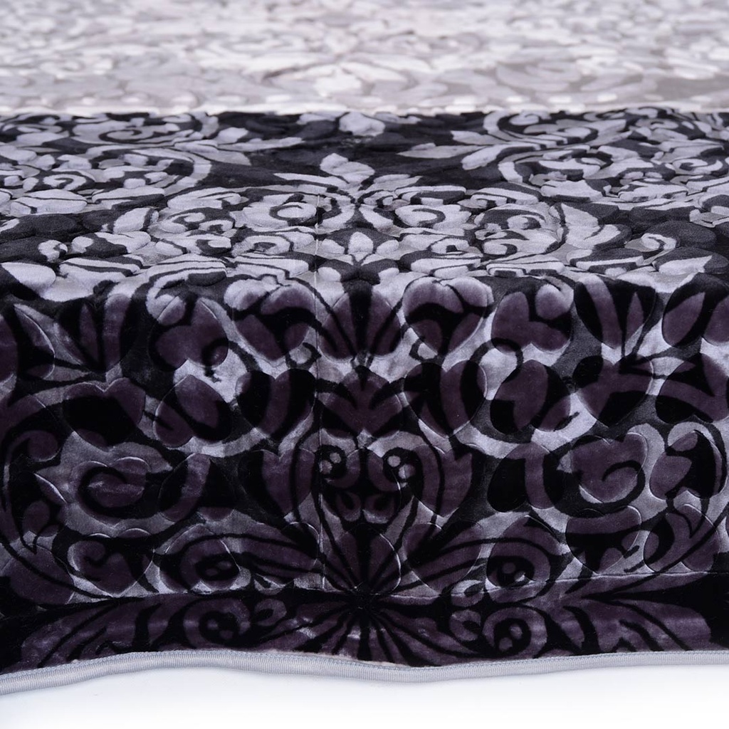 Couverture 2 Places 220/240 Dolce Vita Doubles Faces -M14 Pointé Gris