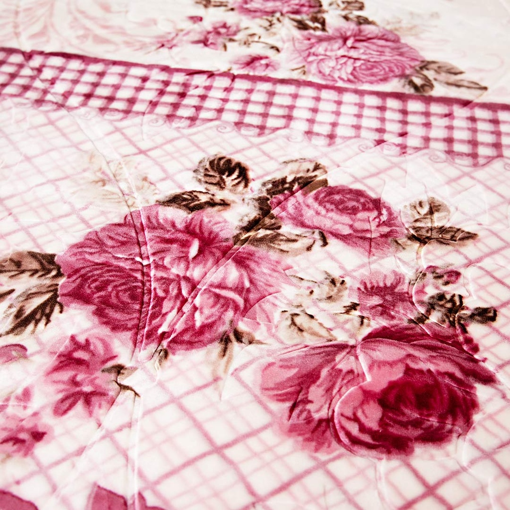 Couverture 2 Places 220/240 Dolce Vita Doubles Faces -M15 Pointé Rose