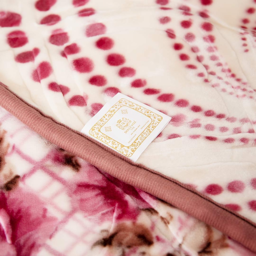 Couverture 2 Places 220/240 Dolce Vita Doubles Faces -M15 Pointé Rose