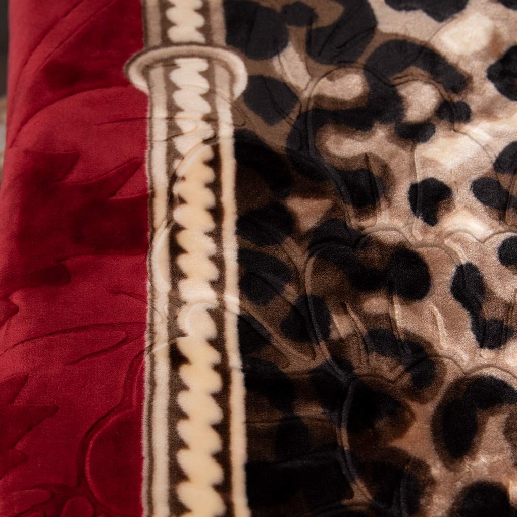 Couverture 2 Places 220/240 Dolce Vita Doubles Faces-M2 Tigre Rouge