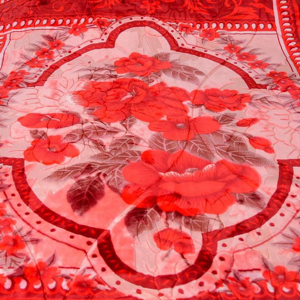 Couverture 2 Places 220/240 Dolce Vita Doubles Faces -M6 Pointé Rouge