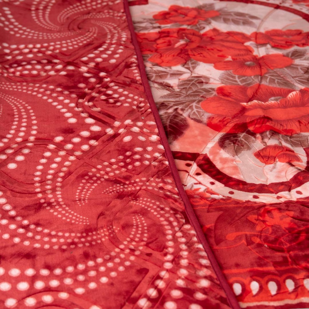 Couverture 2 Places 220/240 Dolce Vita Doubles Faces -M6 Pointé Rouge