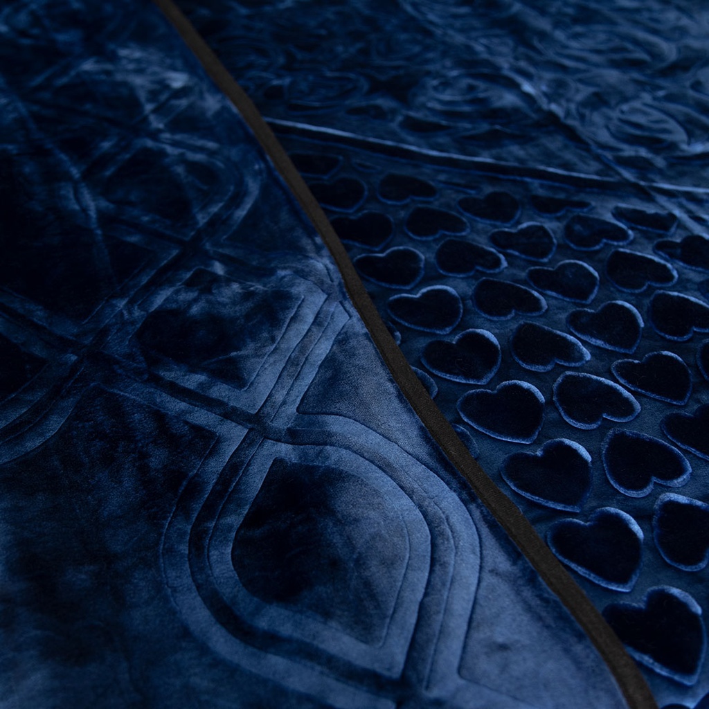 Couverture 2 Places 220/240 Dolce Vita Doubles Faces -M8 Bleu Marine