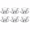 Coffret De 6 Verres à Café au lait Tasse et Sous Tasses - 25cl