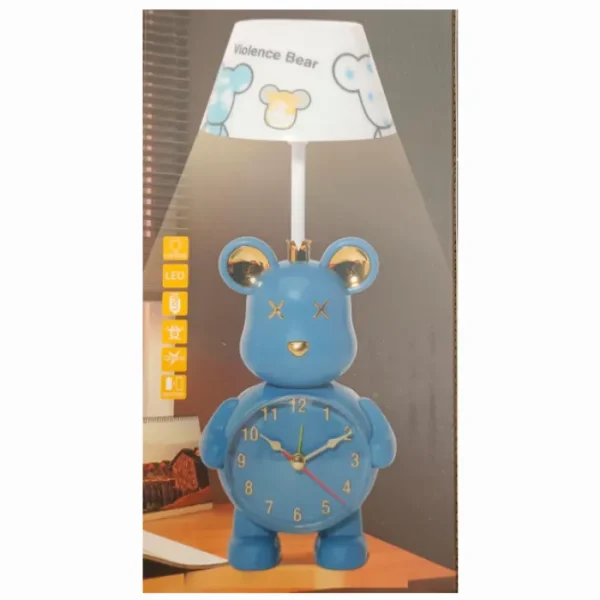 Horloge et Lampe De Bureau Rechargeable LED - Bleu