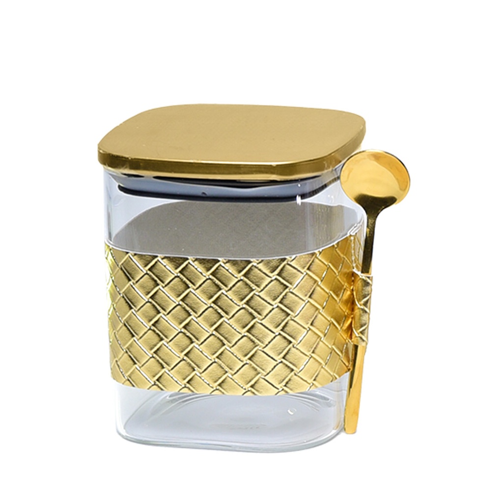 Lot de 3 Boite En verre avec Couvercle en Bois Bambou