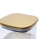 Lot de 3 Boite En verre avec Couvercle en Bois Bambou