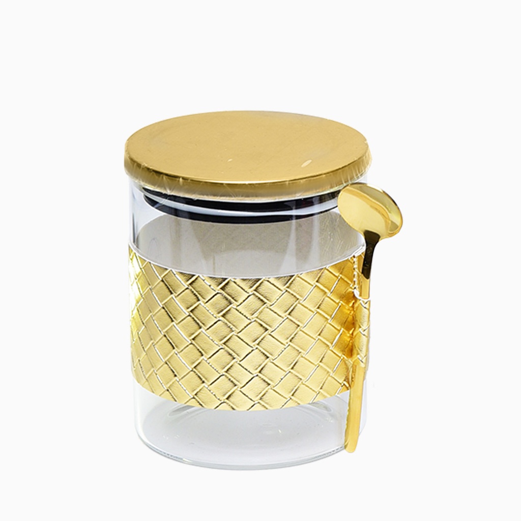 Lot de 3 Boite En verre avec Couvercle en Bois Bambou