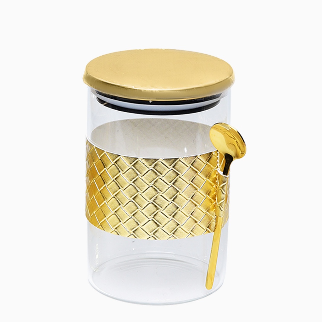 Lot de 3 Boite En verre avec Couvercle en Bois Bambou